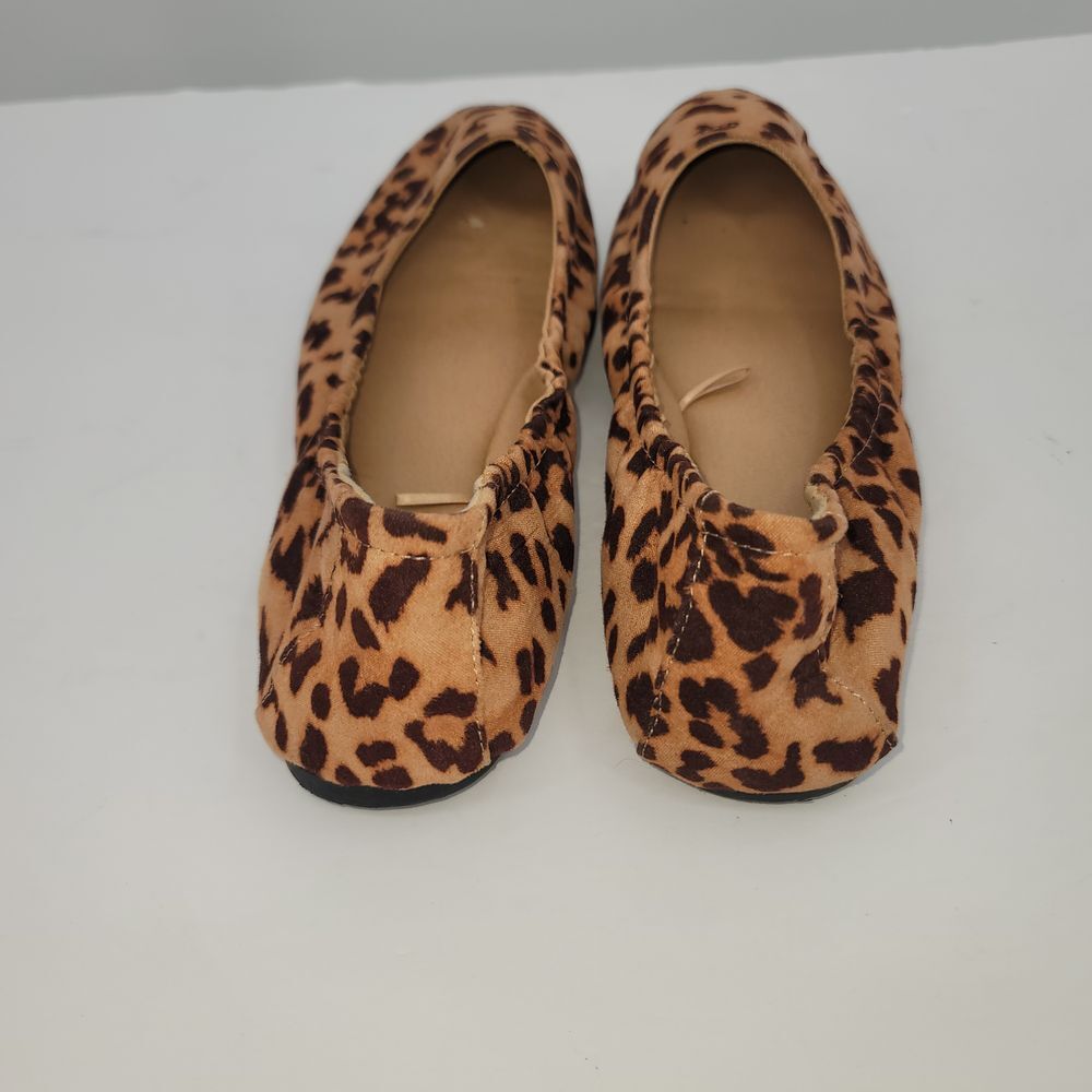 Torrid Scrunch Ballet Flats‎ Sz 8 W Animal Print Leopard Preppy Ballerina Shoes - Picture 3 of 8